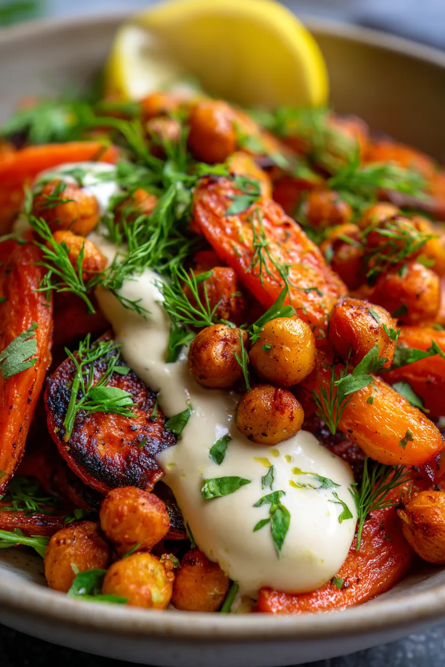 One-Pan Roasted Carrot and Chickpea Bowl-fresh-herbs-garnish