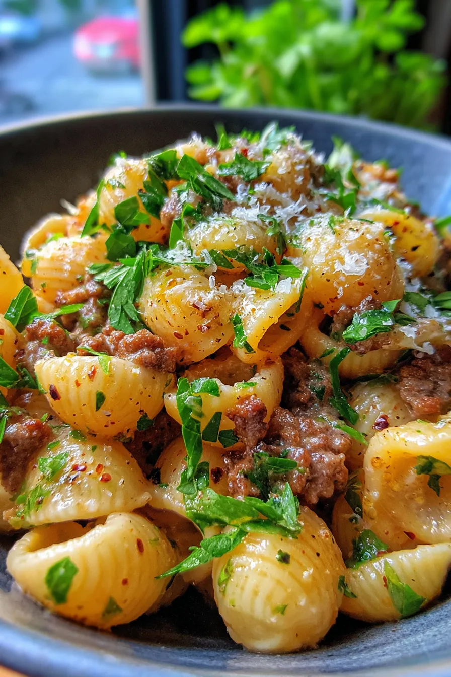 One-Pot Creamy Beef Garlic Butter Pasta-ingredients-prepped