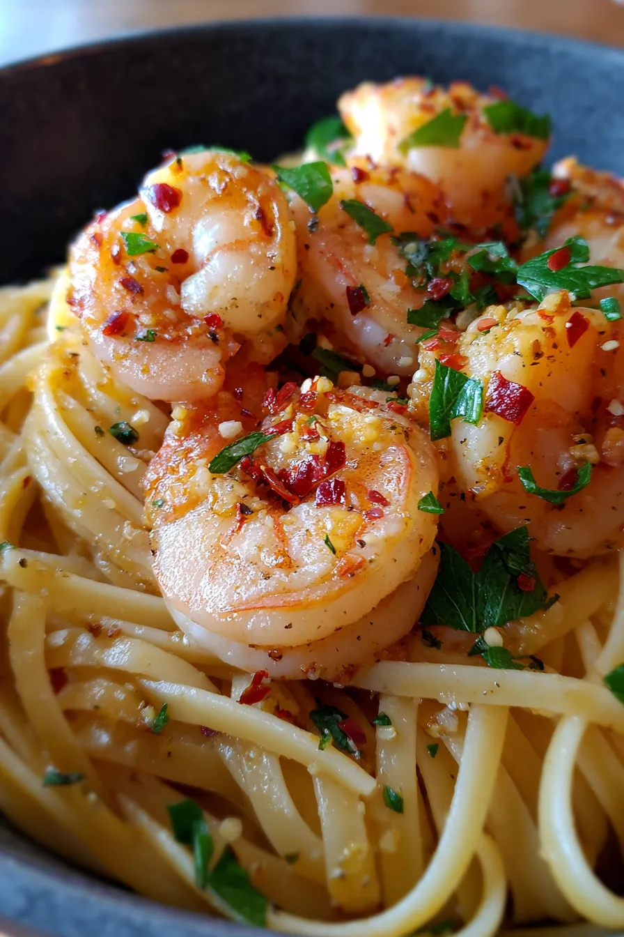 One-Pot Garlic Butter Shrimp Pasta – Easy and Flavorful Seafood Dinner-serving-bowl