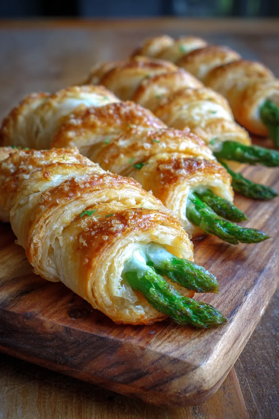 Parmesan Asparagus Pastry Twists – Easy Holiday Appetizer-on-platter-overhead