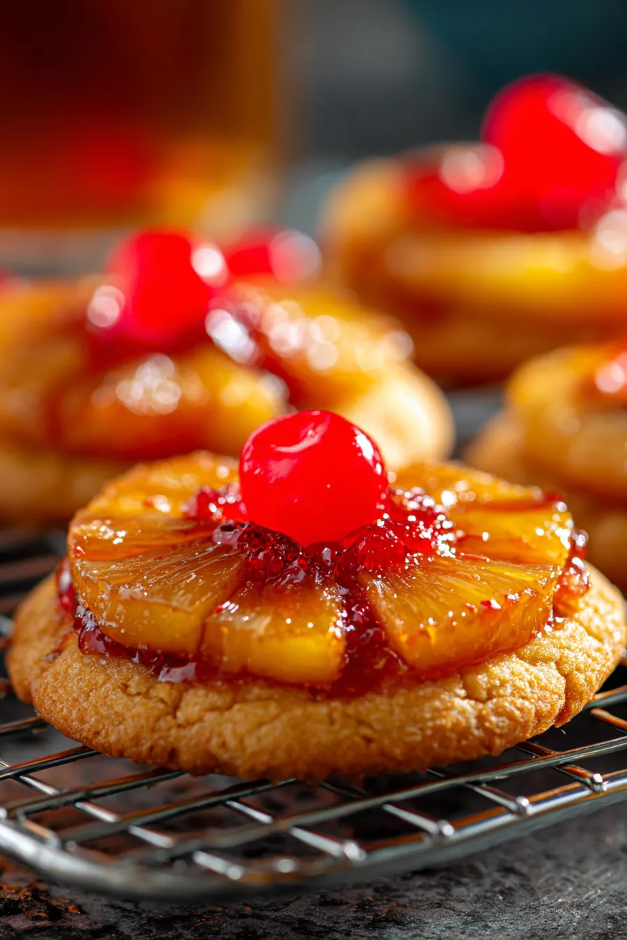 pineapple-upside-down-sugar-cookies-closeup-texture