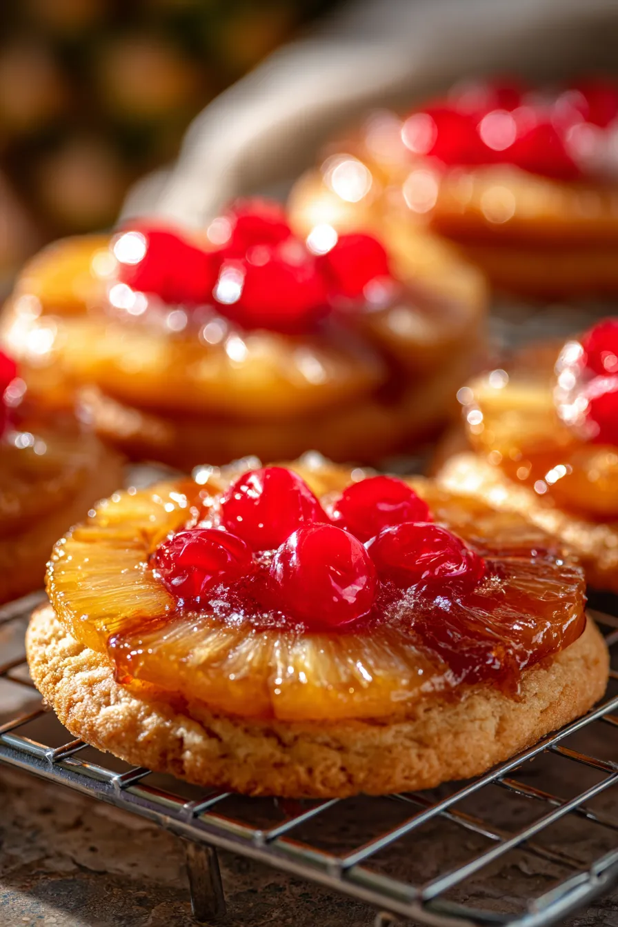 pineapple-upside-down-sugar-cookies-stack-plate