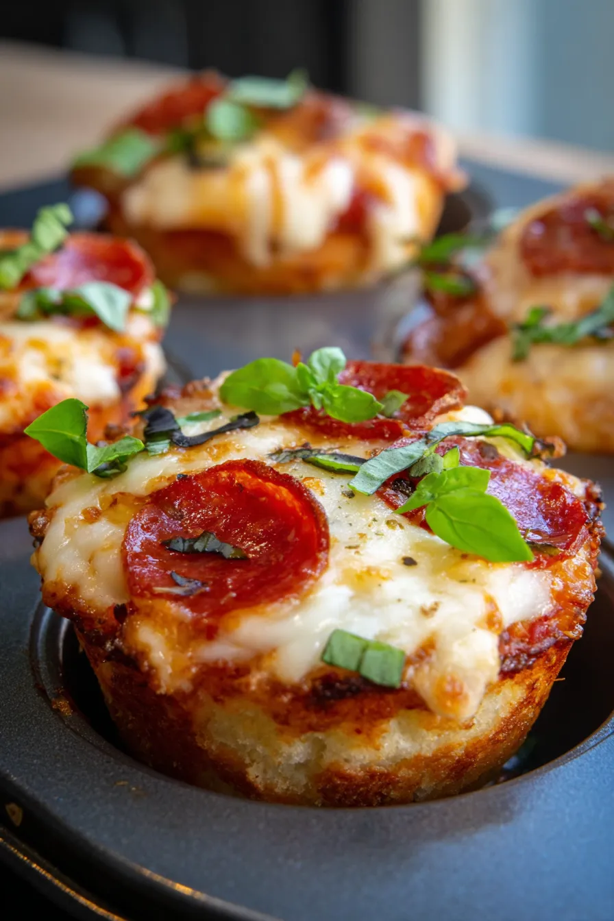 PIZZA CUPCAKES🍕-melted-cheese-closeup