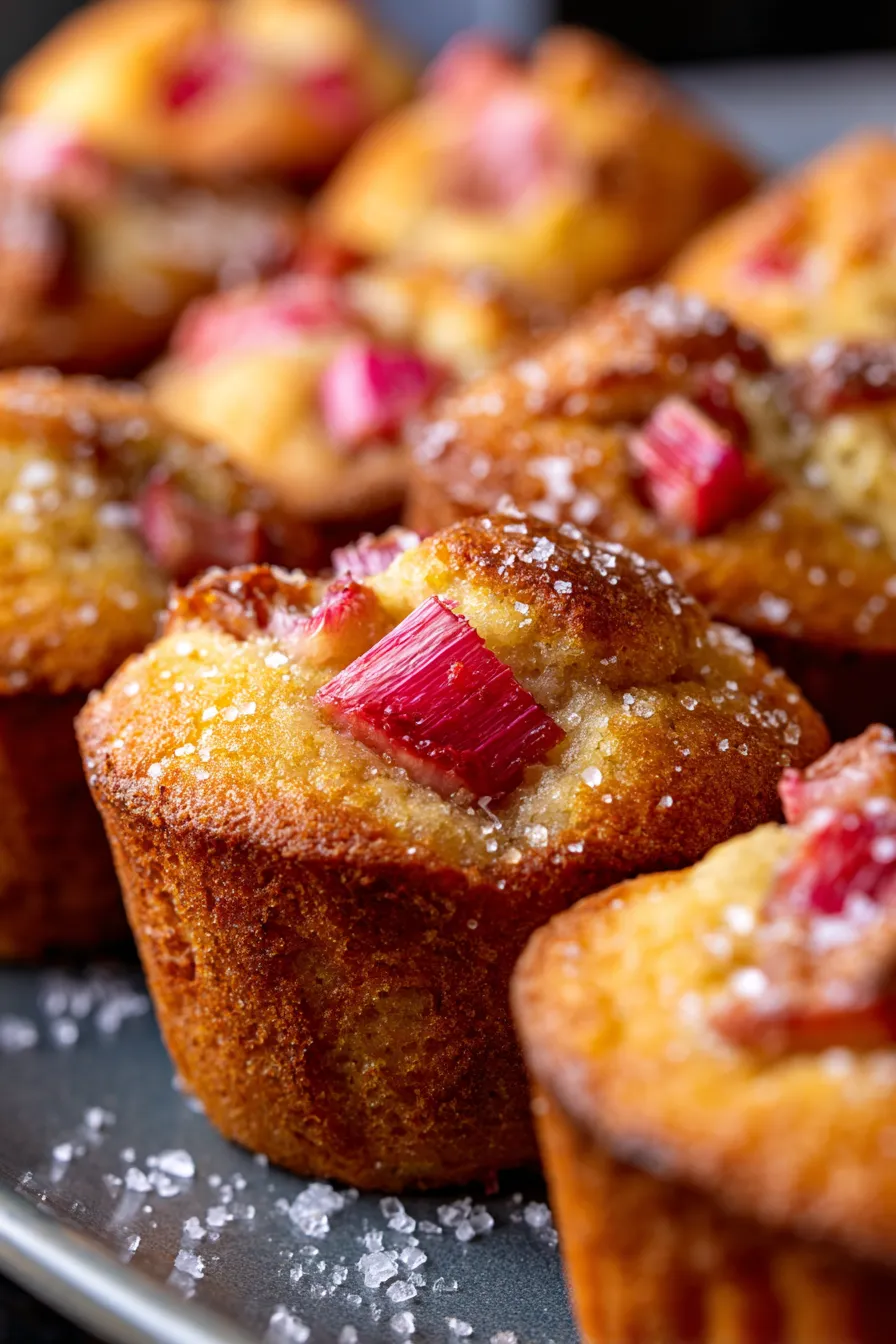 Rhubarb Muffins-texture-closeup