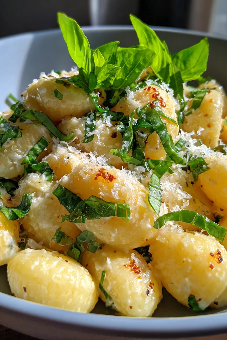 Ricotta Pasta-garnish-basil-closeup