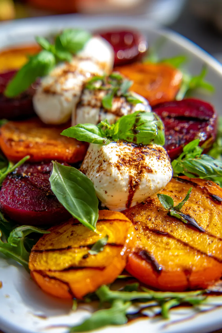 Roasted Beets and Carrot Salad with Burrata-creamy-texture
