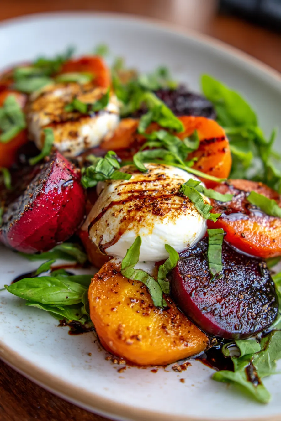 Roasted Beets and Carrot Salad with Burrata-plate-styling