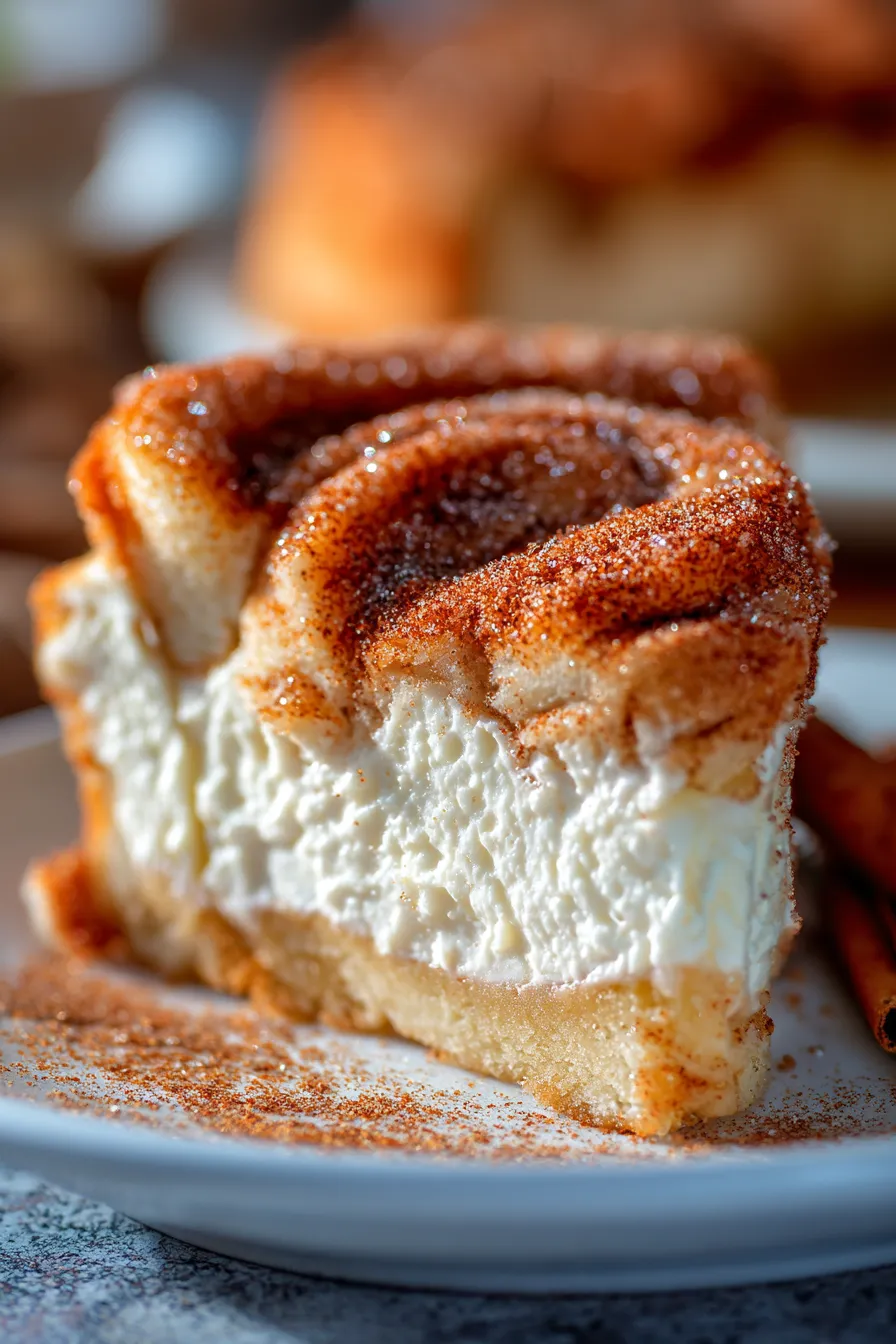 Simple Churro Cheesecake for Parties-plated-caramel-drizzle