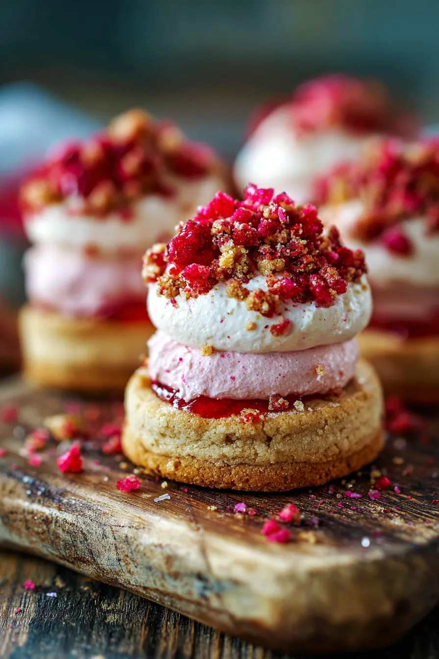 Strawberry Crunch Shortcake Cookies-texture-closeup