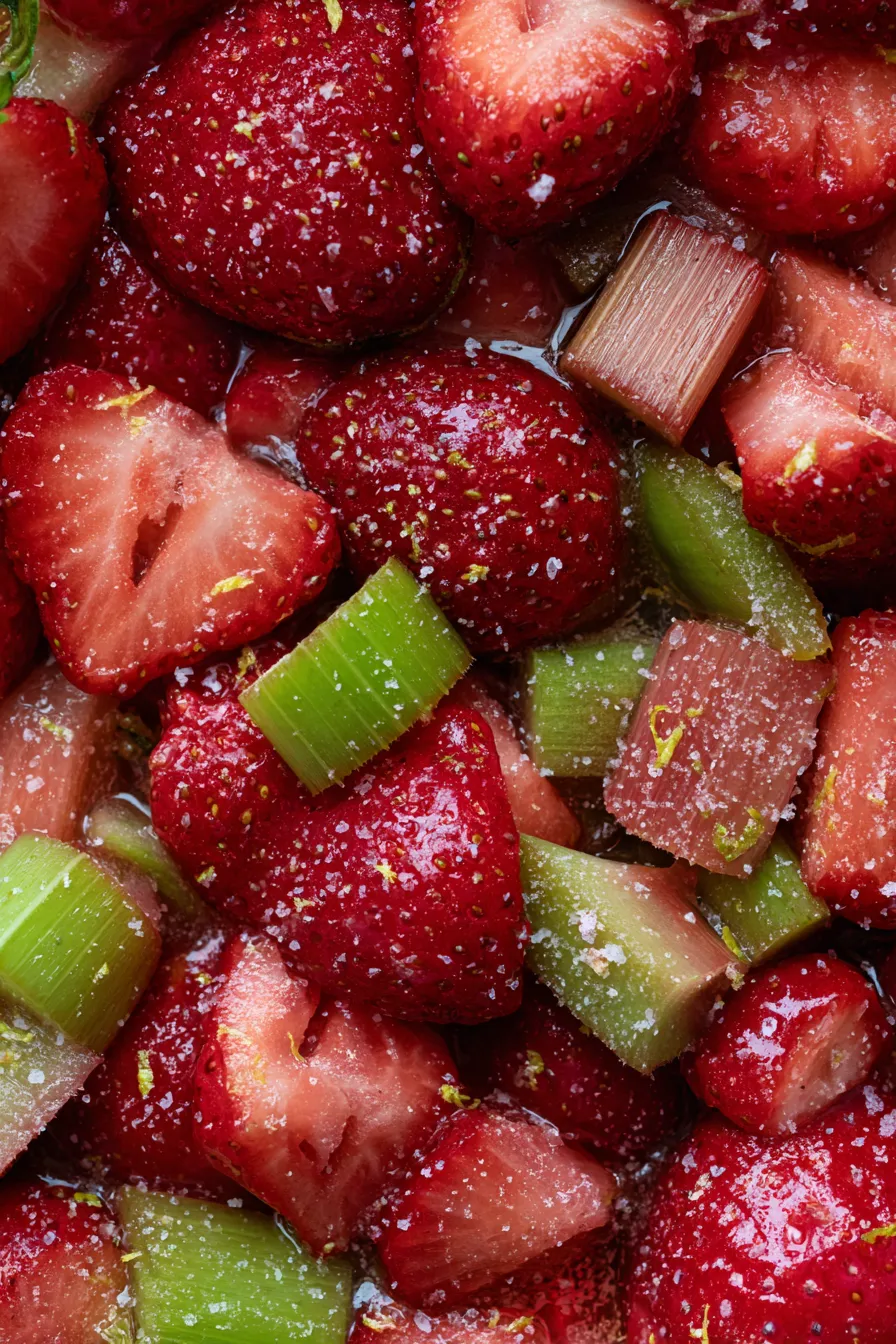 strawberry rhubarb pie filling-cooked-jar
