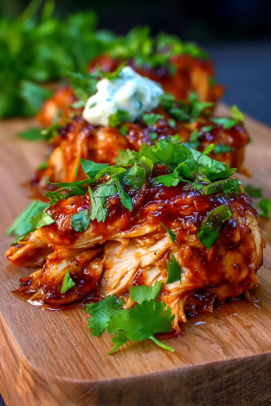 Sweet Baby Ray’s Crockpot Chicken-in-crockpot-overhead