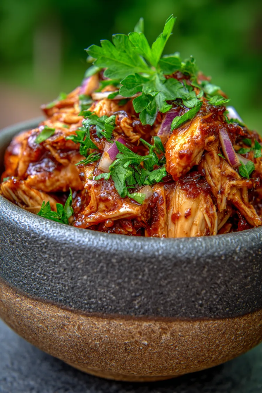 Sweet Baby Ray’s Crockpot Chicken-saucy-closeup