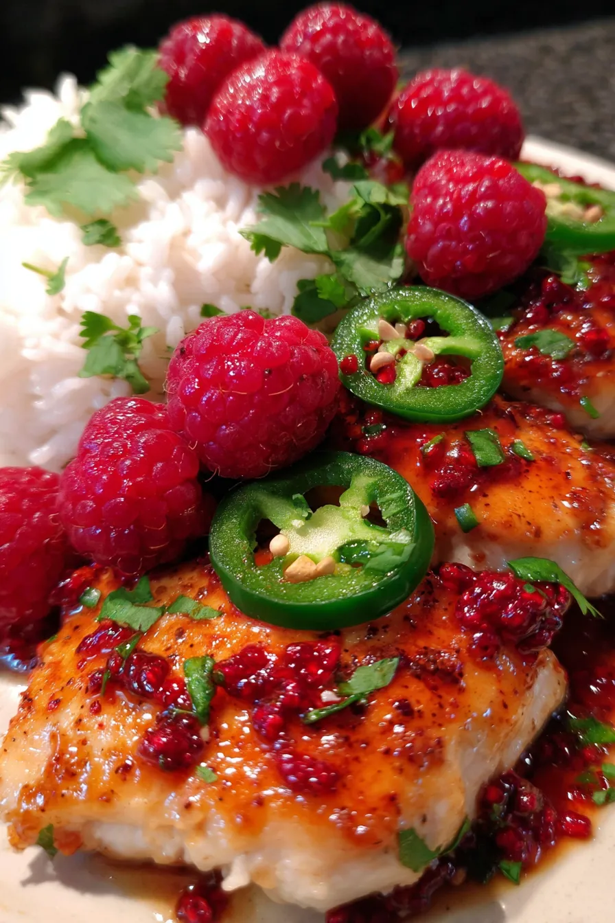 Sweet & Spicy Jalapeño Raspberry Chicken Recipe-ingredients-prep-rustic