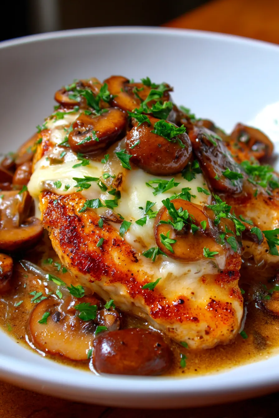 Texas Roadhouse Smothered Chicken Copycat Recipe-texture-closeup