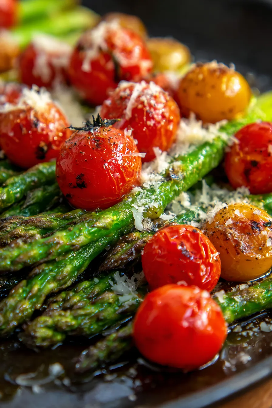 vibrant asparagus side dish closeup