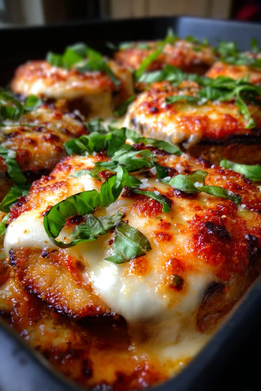 Baked Eggplant Parmesan-texture-closeup
