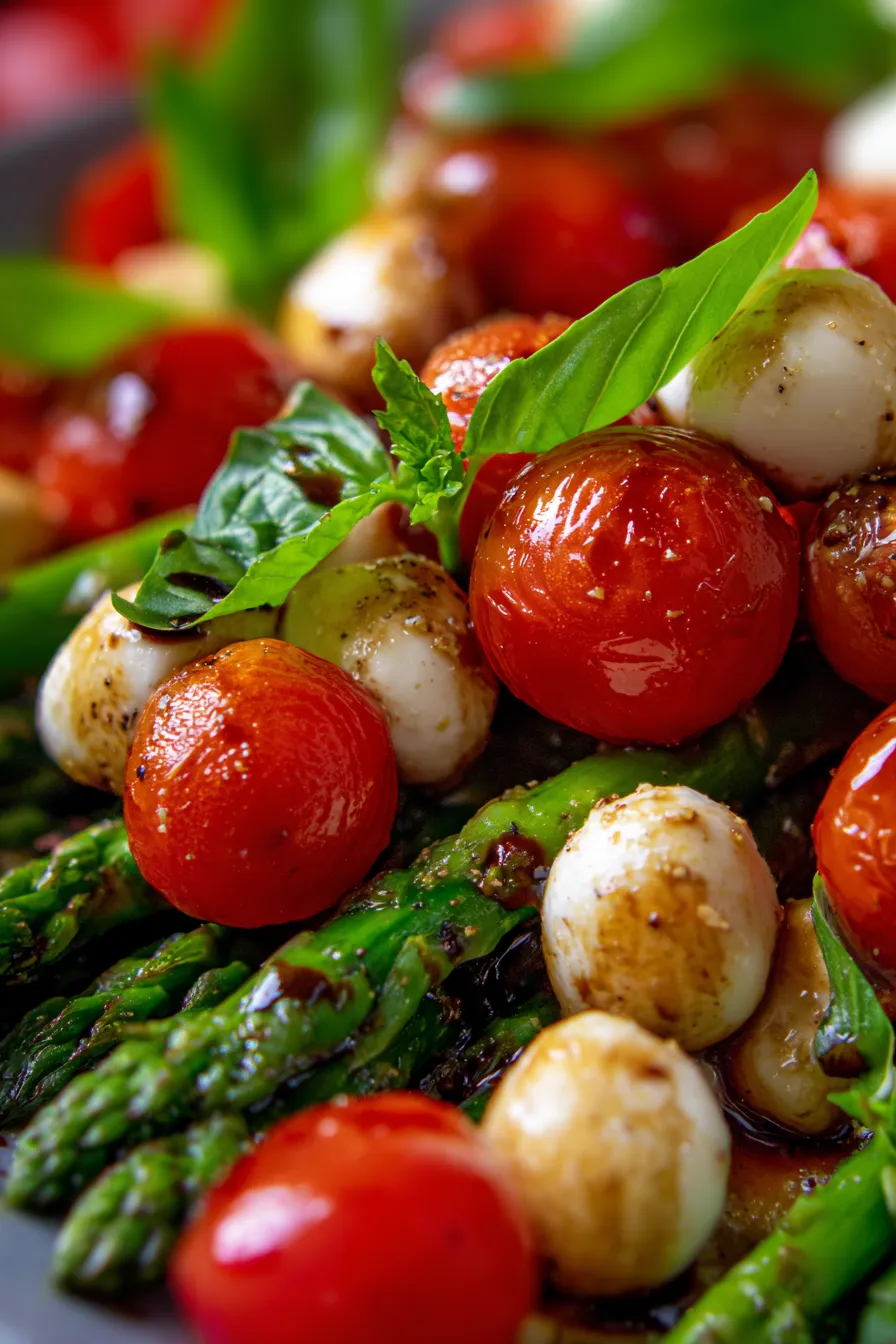Caprese Asparagus ingredients prep