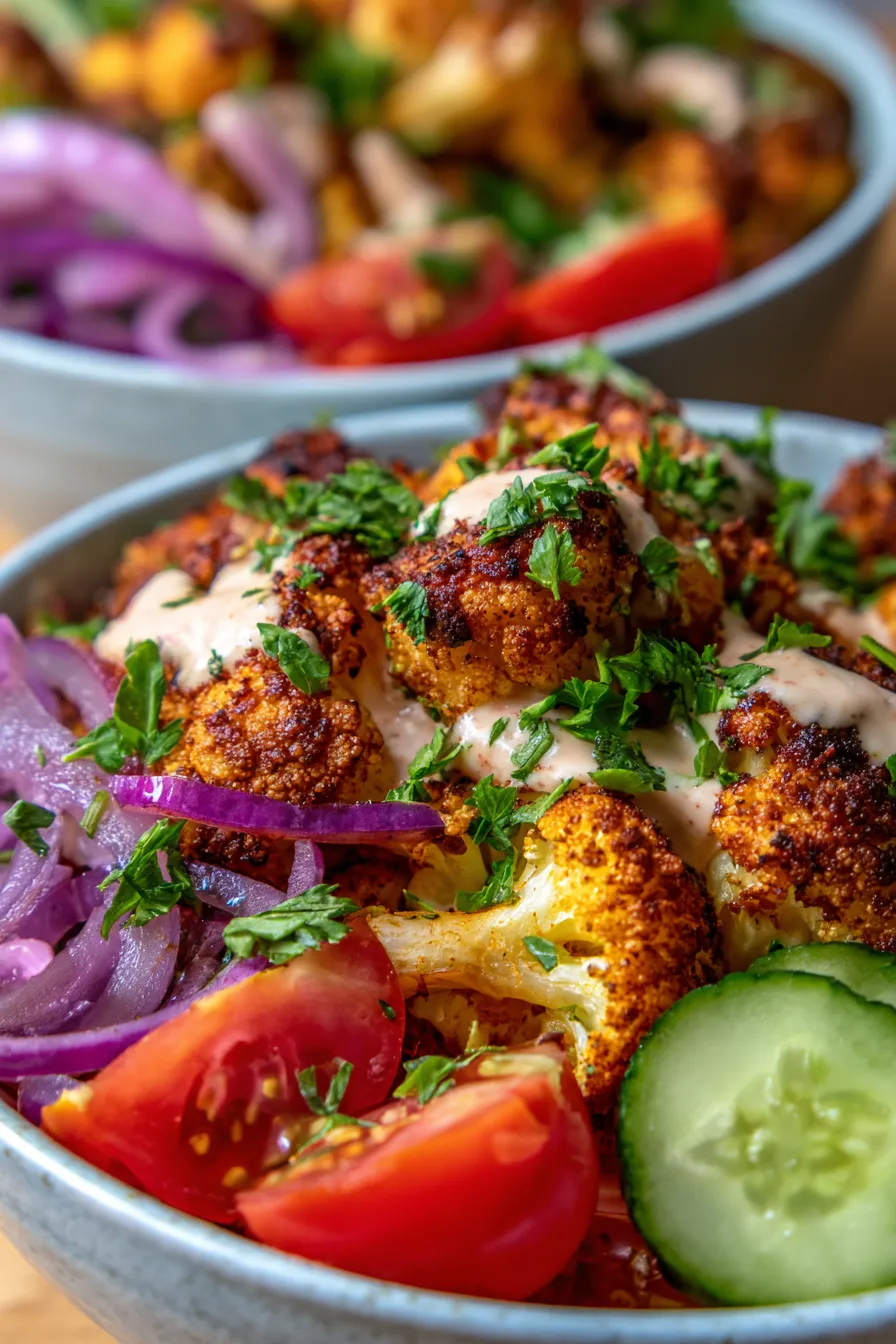 Cauliflower Shawarma Bowls-texture-closeup