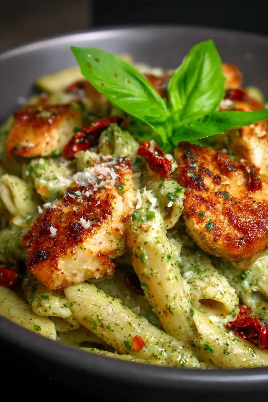Creamy Chicken Pesto Pasta-serving-portion