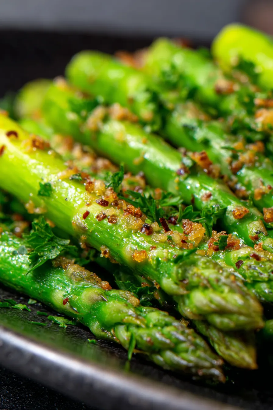 crispy asparagus texture close-up