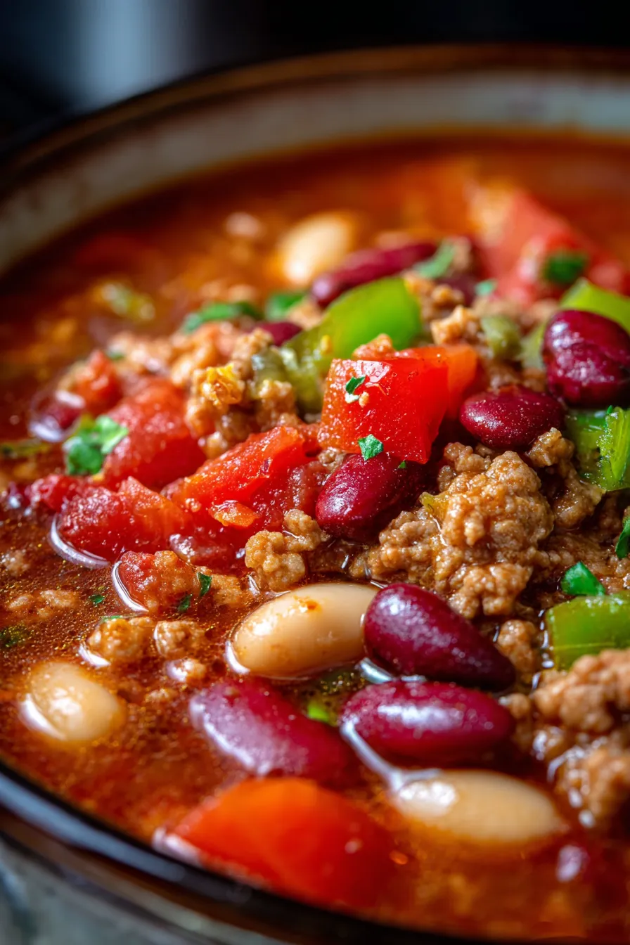 Crockpot Chili-close-up-texture