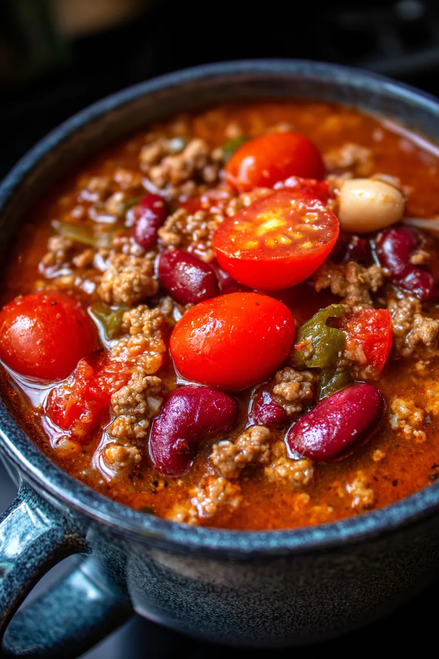 Crockpot Chili-in-bowl