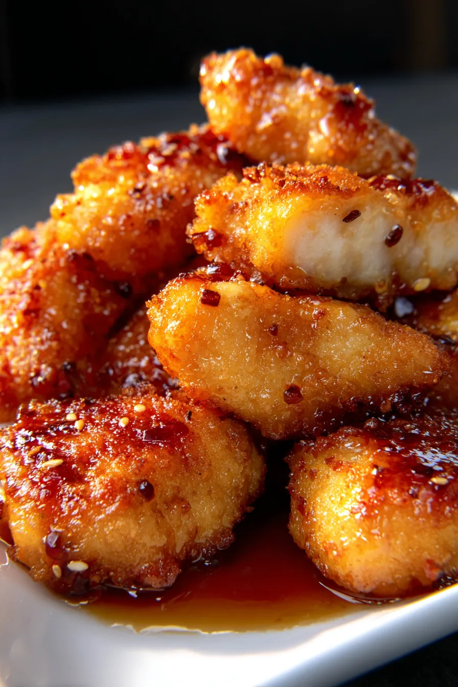 Double Crunch Honey Garlic Chicken Breasts - millions of views online!-served-family-style