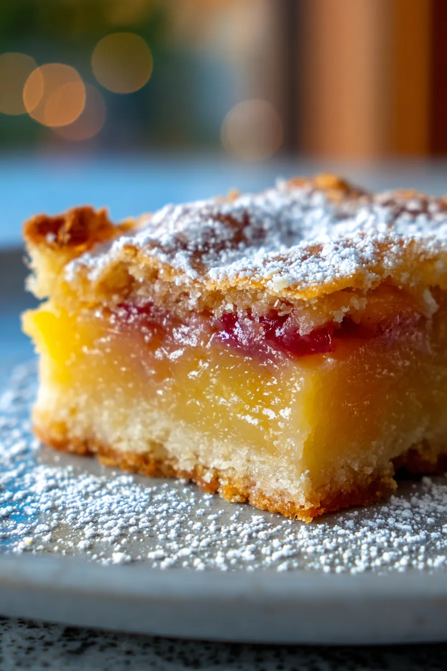 Easy Lemon Rhubarb Bars-cut-slices