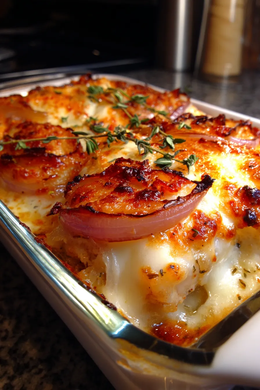 French Onion Chicken Bake-overhead-view