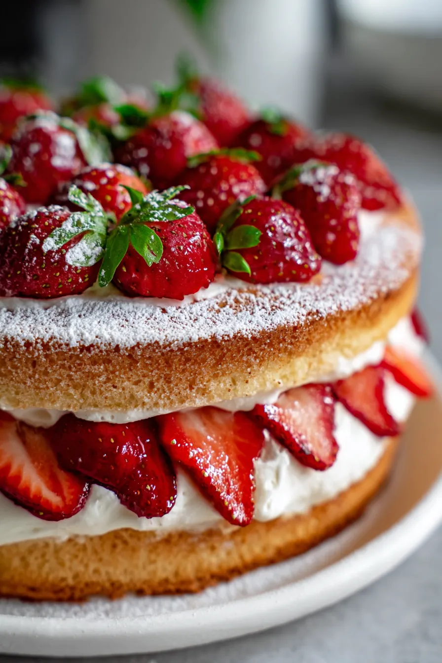 French Strawberry Cake-strawberries-decoration