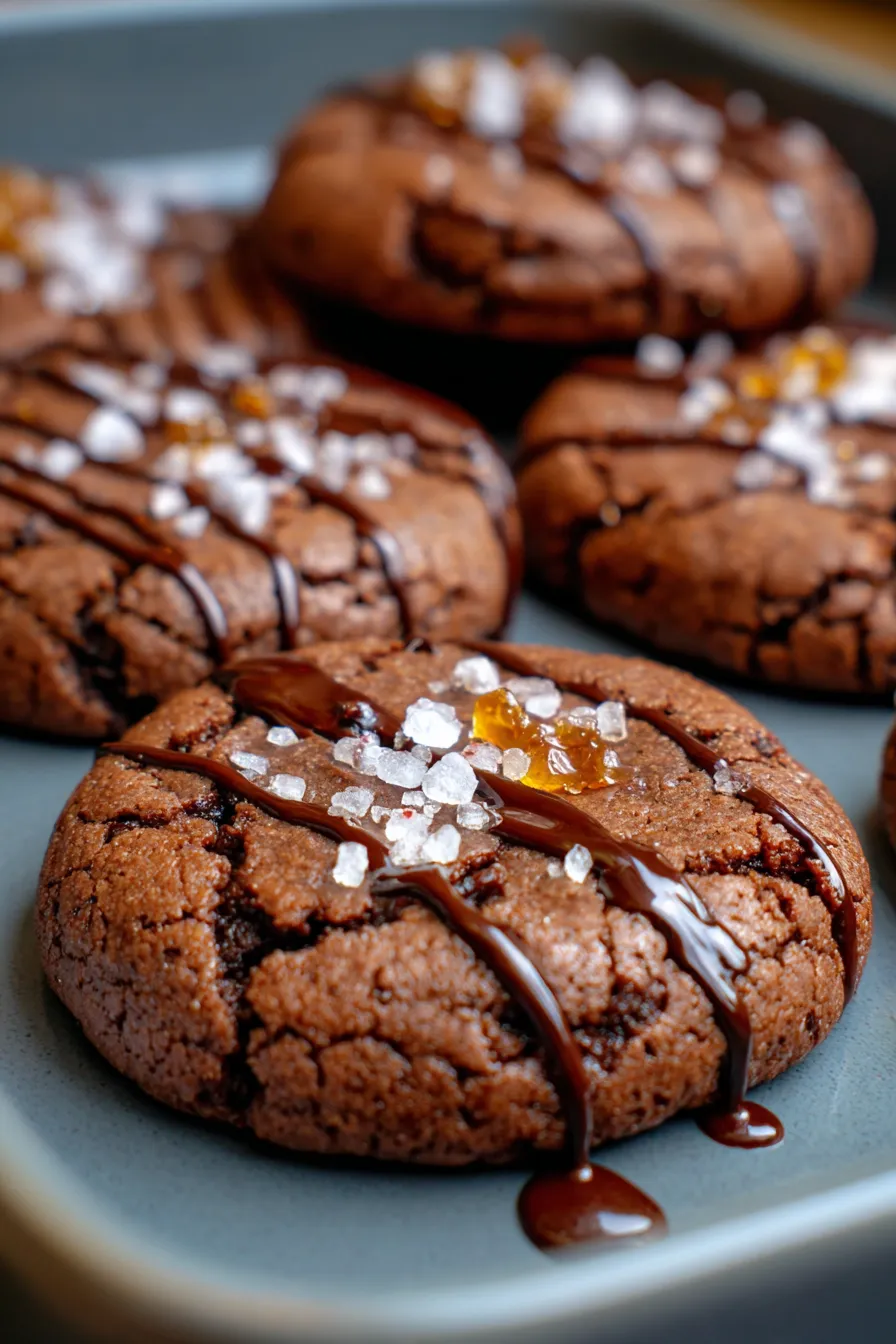 freshly baked brownie cookies stack