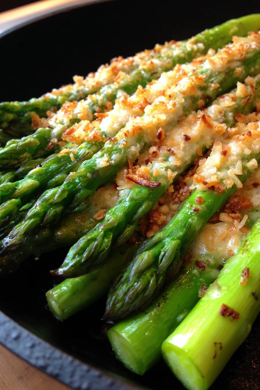 Garlic Parmesan Roasted Asparagus - Easy Asparagus Recipes-texture-closeup
