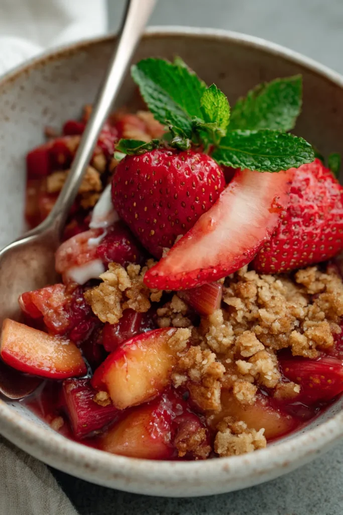 Gluten Free Strawberry Rhubarb Crisp
