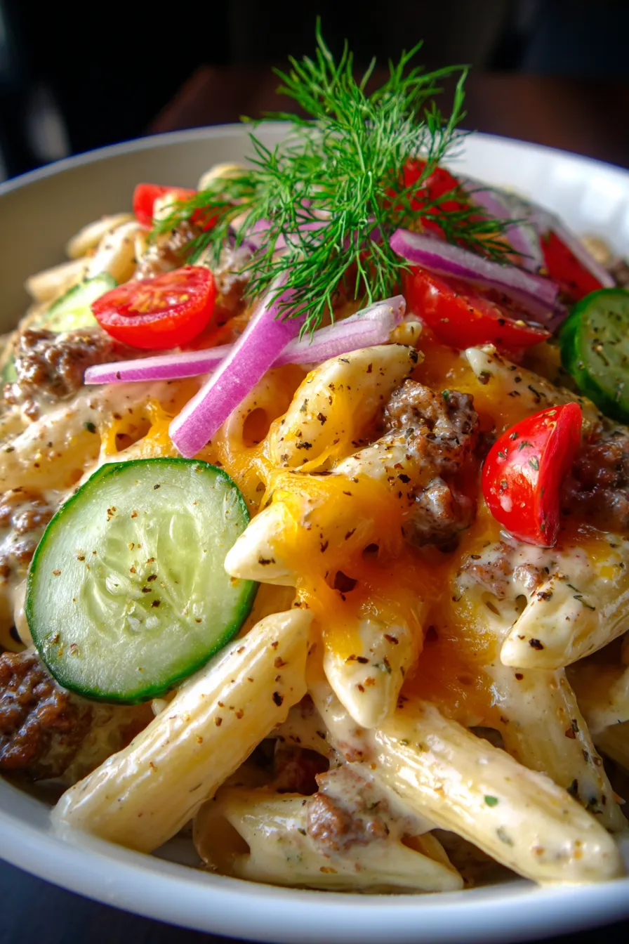 Ground Beef Alfredo Pasta-dinner-table