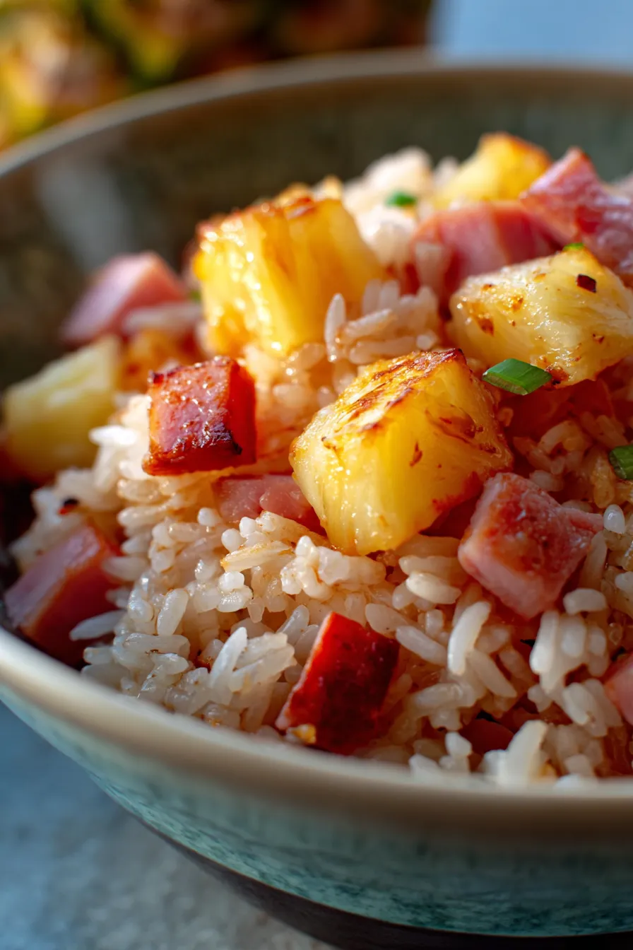 Hawaiian Pineapple Rice-close up-texture