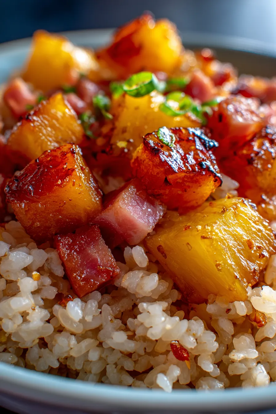 Hawaiian Pineapple Rice-family dinner-table setting