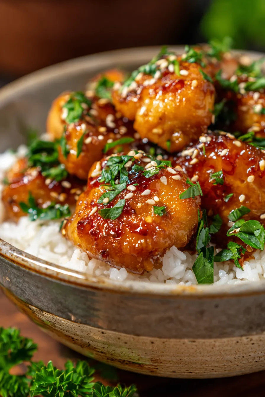honey garlic chicken serving suggestion