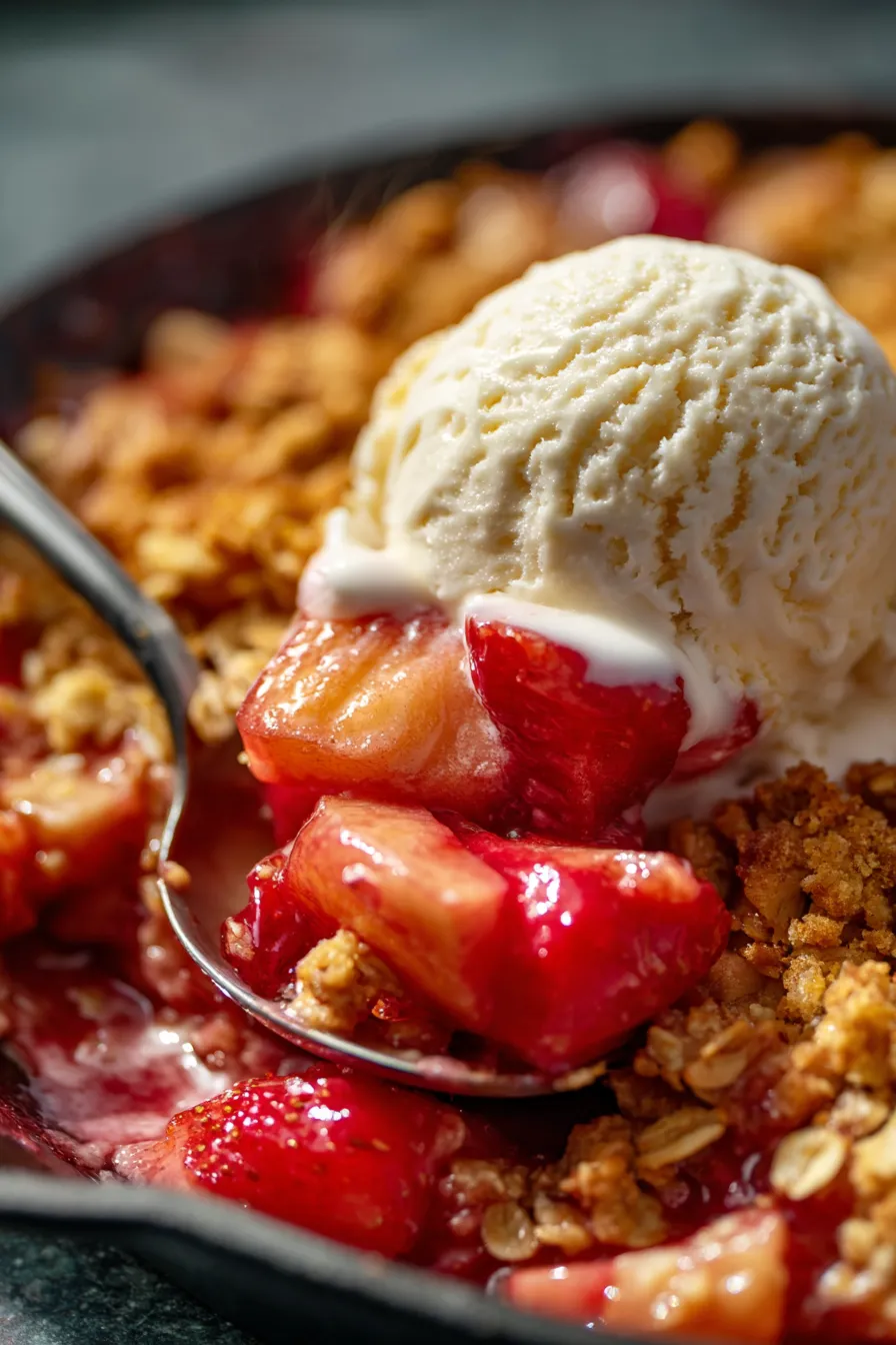 Irresistible Rhubarb Crisp Recipe You’ll Want to Make Again and Again-crumble-topping-closeup