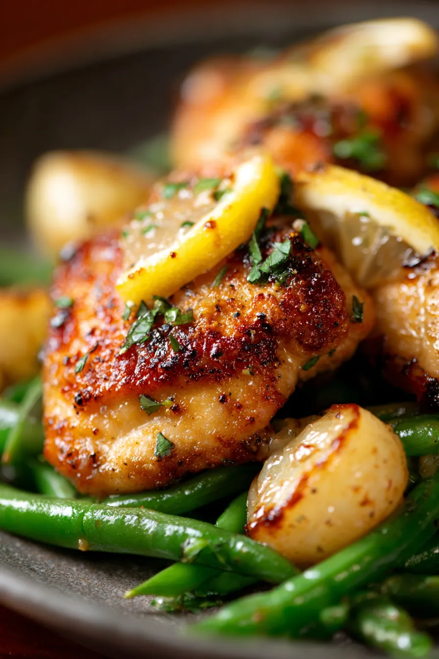 Lemon Garlic Butter Chicken Thighs Recipe with Green Beans – Best Chicken Thighs Recipe-cooking