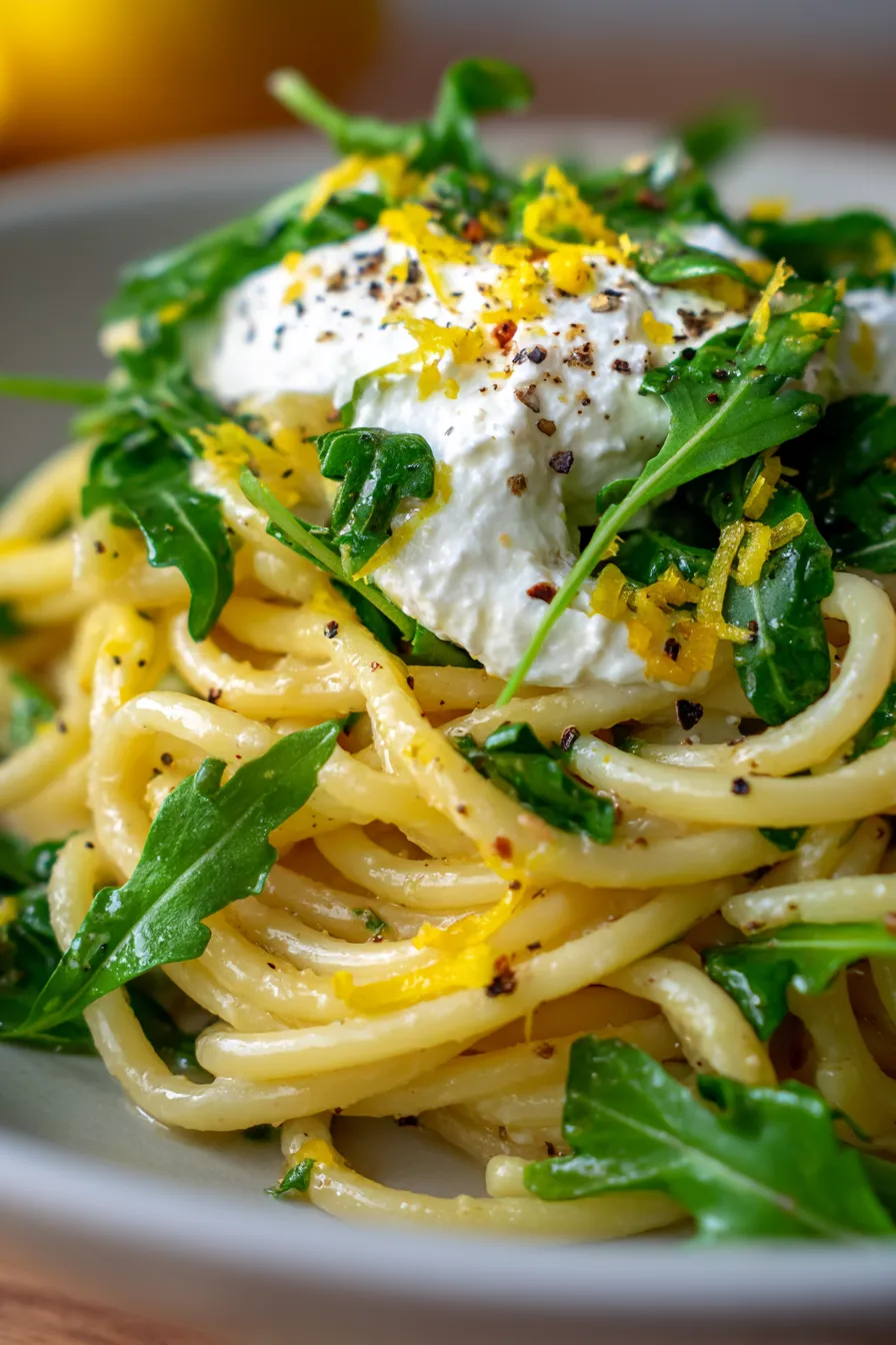 Lemon Ricotta Pasta With Arugula •-fresh-ingredients