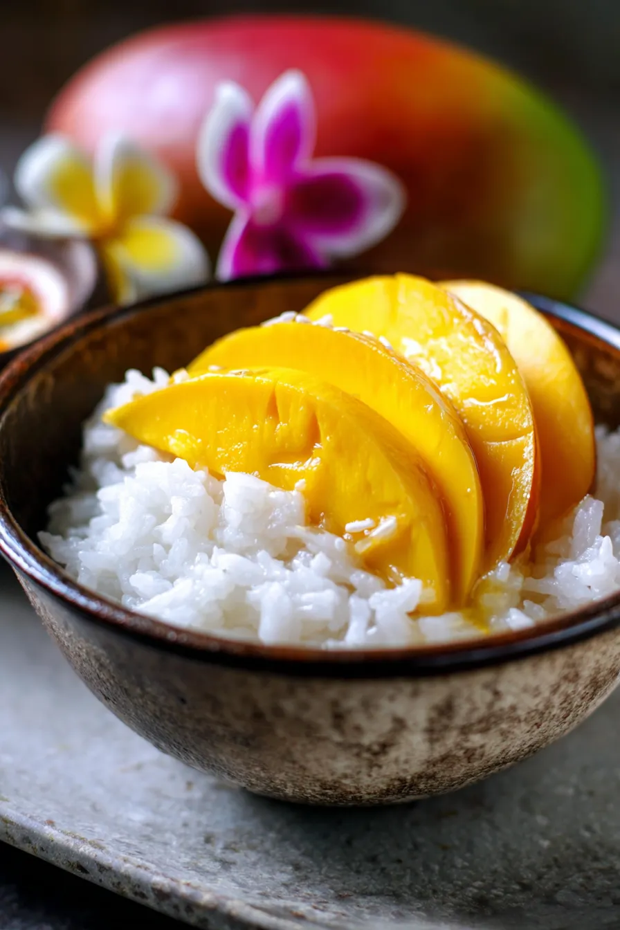 mango sticky rice-fresh mango-slices