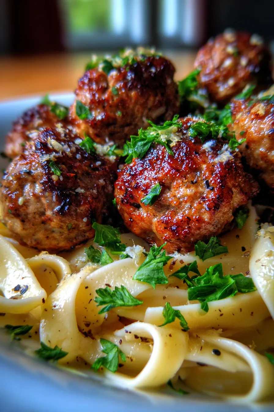 meatballs pasta close-up
