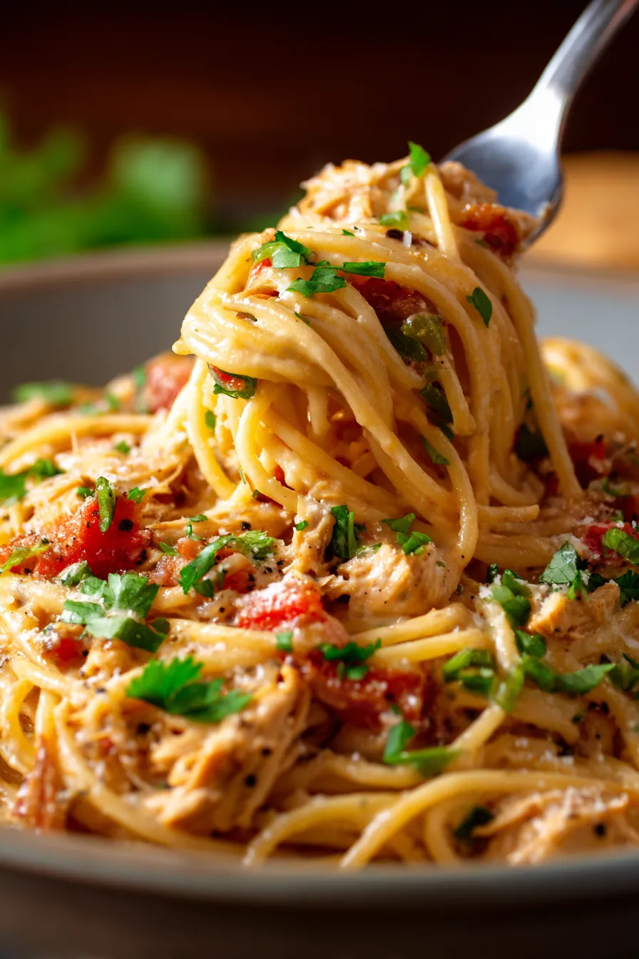 Monterey Chicken Spaghetti-golden-cheese-crust