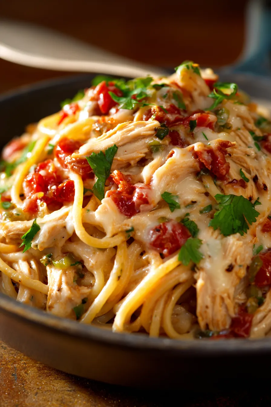 Monterey Chicken Spaghetti-ingredients-overhead