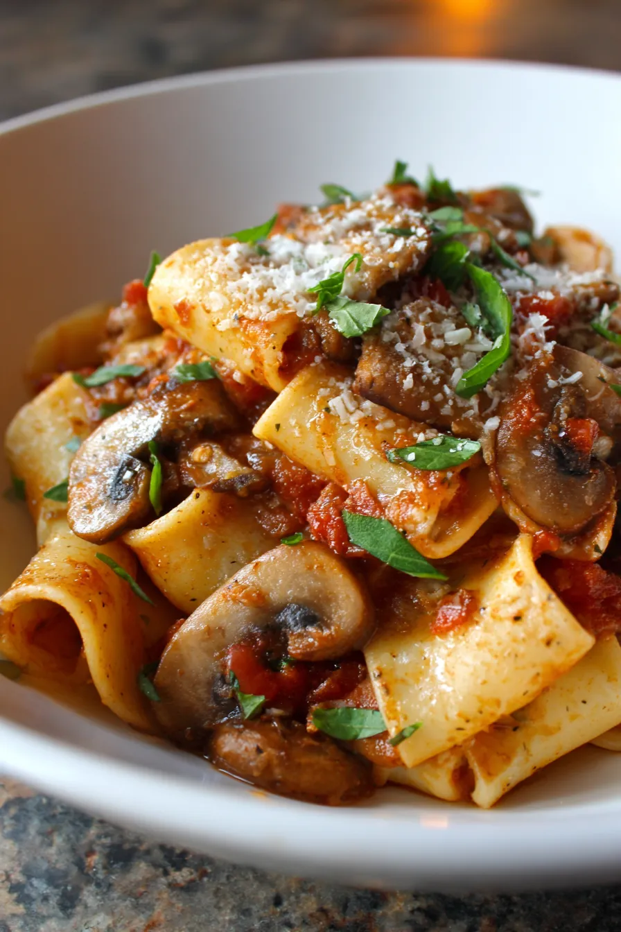 Mushroom Ragu ingredients prep