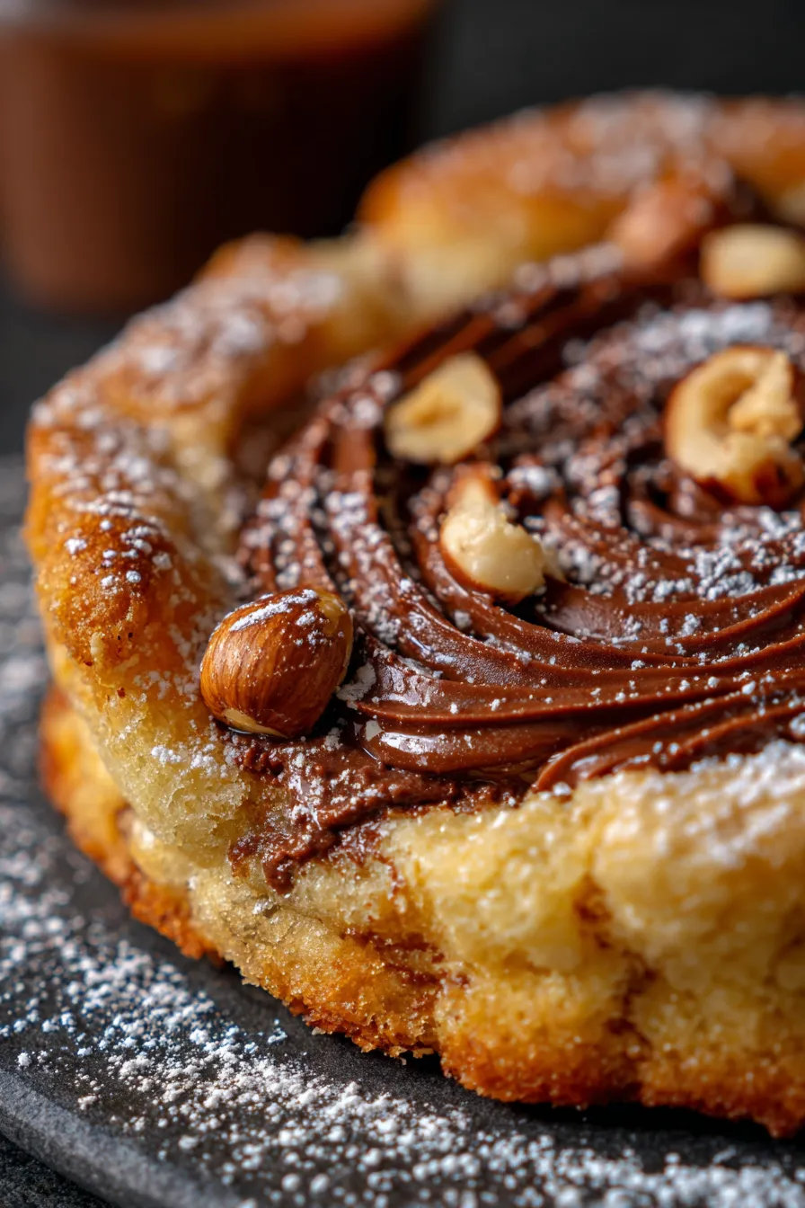 Nutella cookies pie 🥧-crust-closeup-golden