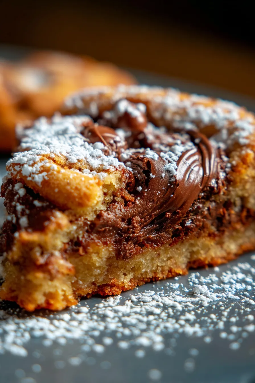 Nutella cookies pie 🥧-slice-texture-gooey
