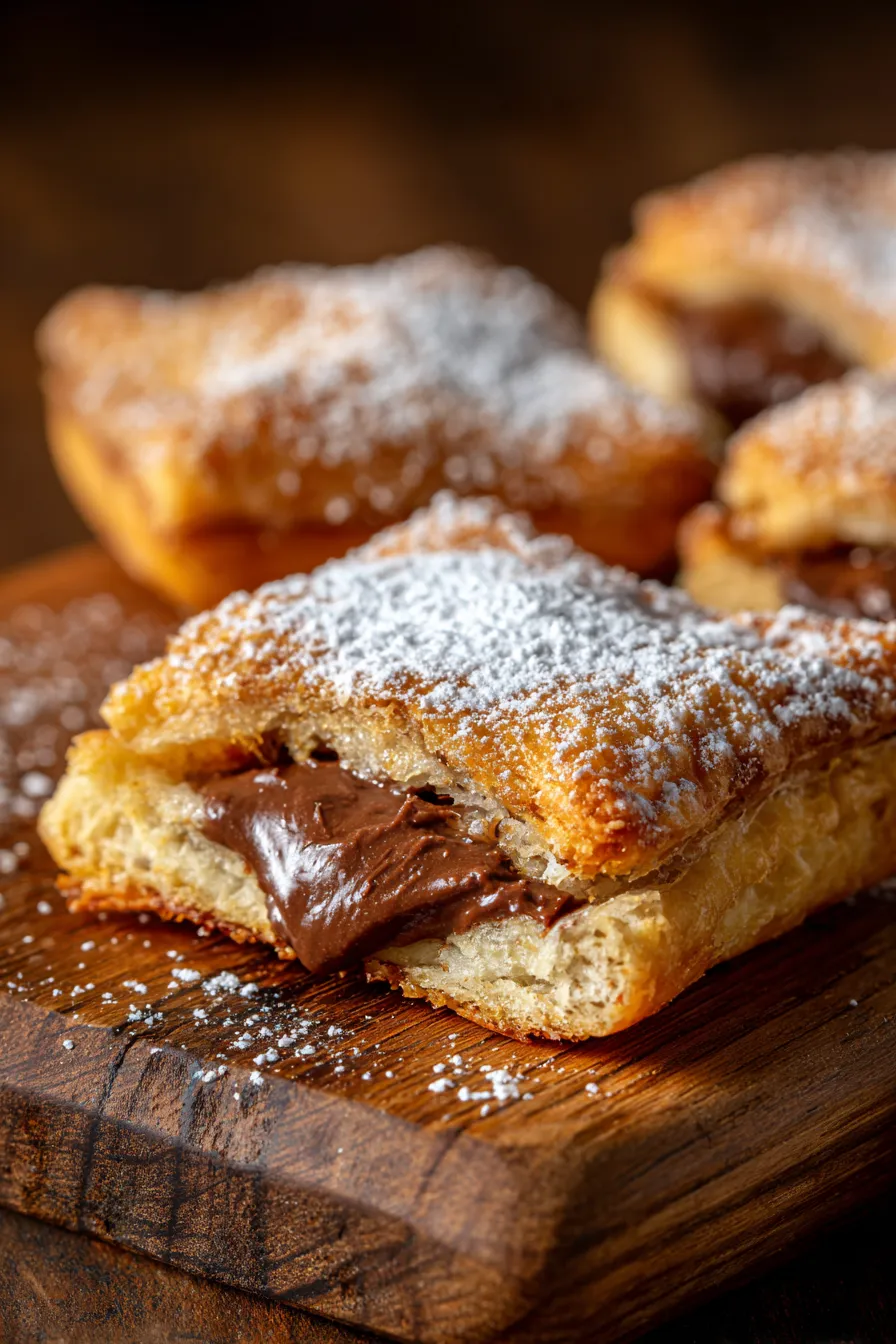 nutella toast pies gooey chocolate interior