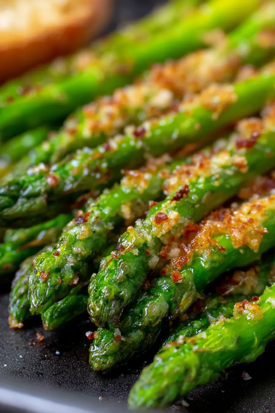Oven Roasted Parmesan Asparagus-plated-side dish-vibrant