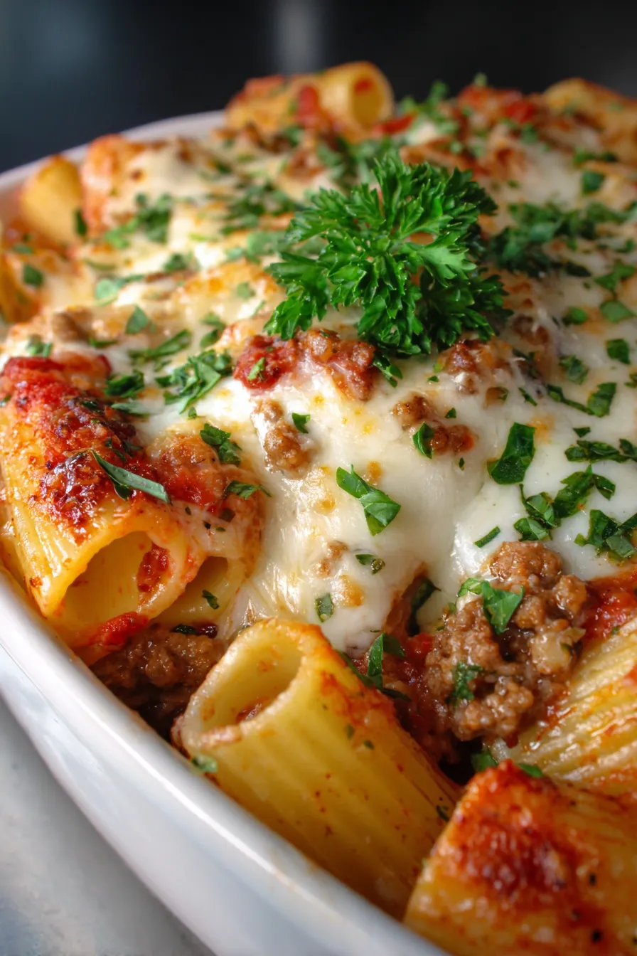 Pasta al Forno (Classic Pasta Bake)-cheese-pull